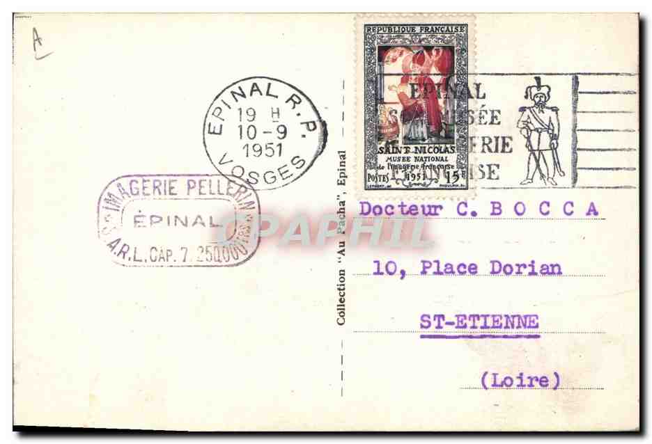 Fanfan la Tulipe — soldat en uniforme — Imagerie Pellerin - Epinal — Verso