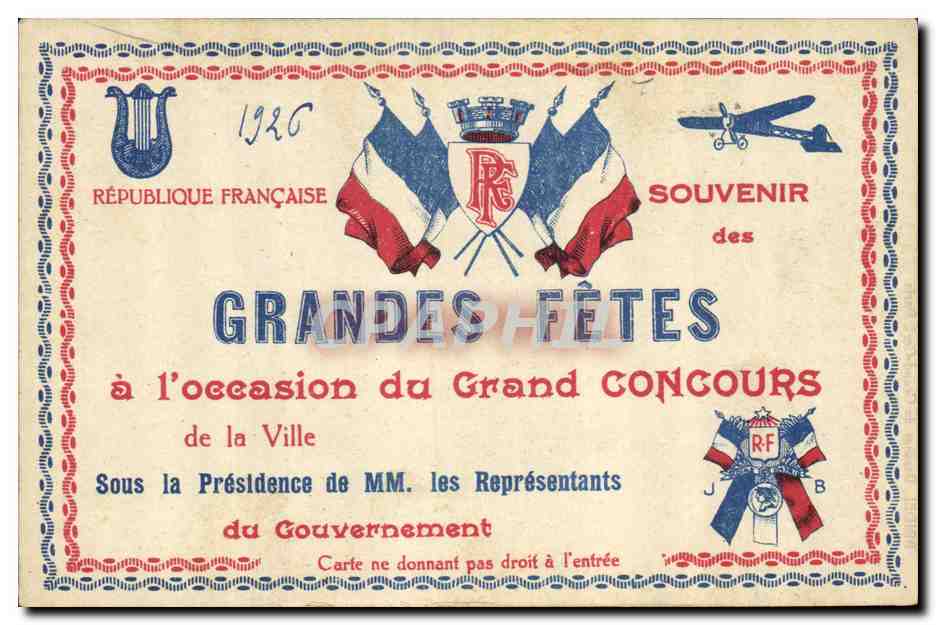 Grandes Fêtes — Souvenir des Grandes Fêtes à l'occasion du Grand Concours — 1926 — Éditeur Dallil, Paris
