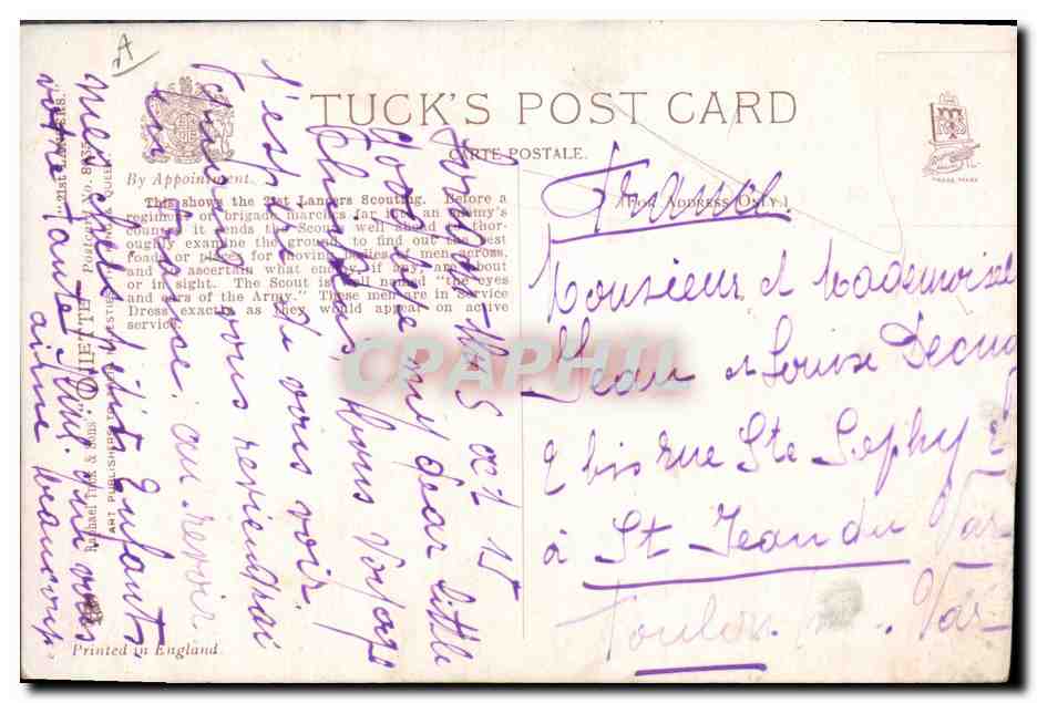 21st Lancers — Scouting — Harry Payne — Back