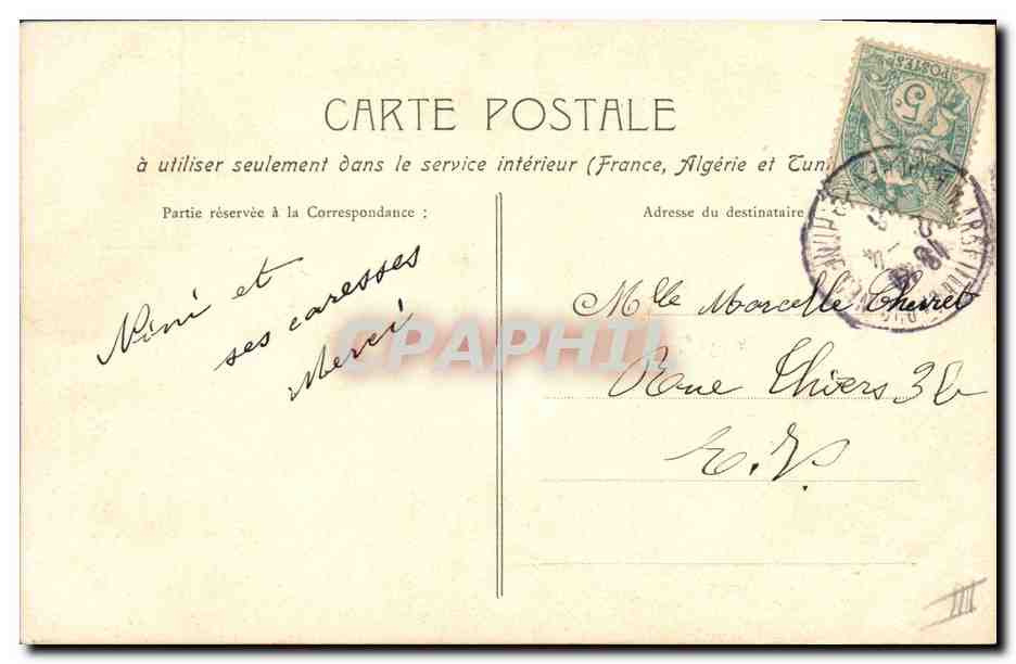 Poisson dans l'herbe — calendrier d'avril — éditeur 'Bramache' n°1 — Verso