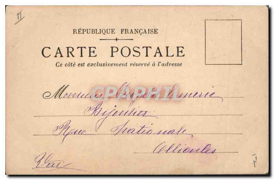 Fraises — illustration — Carte postale française — Rückseite