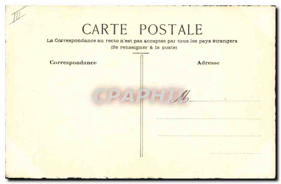 Paysage avec pont — décor floral — carte postale — Verso