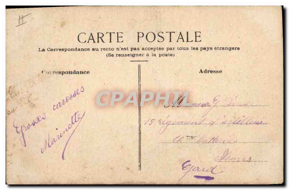 Fleurs de carnation — dessin à la mine de couleur — signé 'Marinet' — vers 1910 — Verso