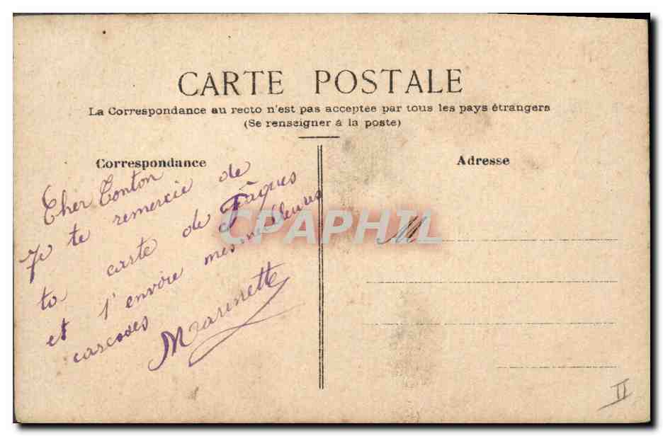 Fleurs et oiseau — dessin à la mine et pastel — éditeur non visible — Verso