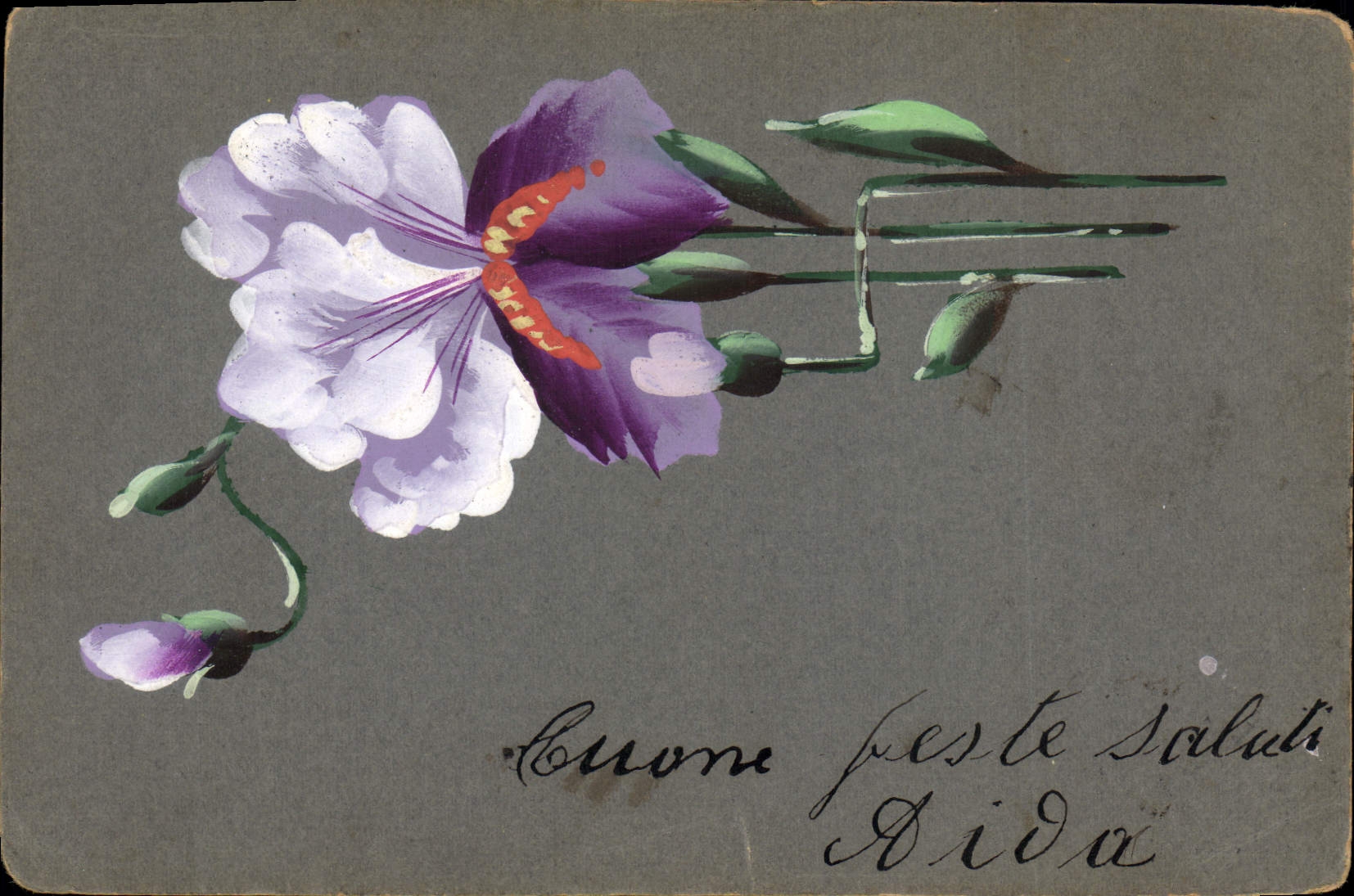 CPA Fantaisie (dessin a la main) Fleurs 