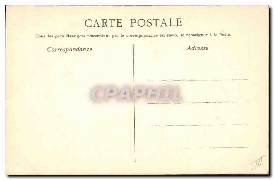 Bateau sur un lac — avec drapeau français et violettes — éditeur CPAPHIL, n° III — Rückseite
