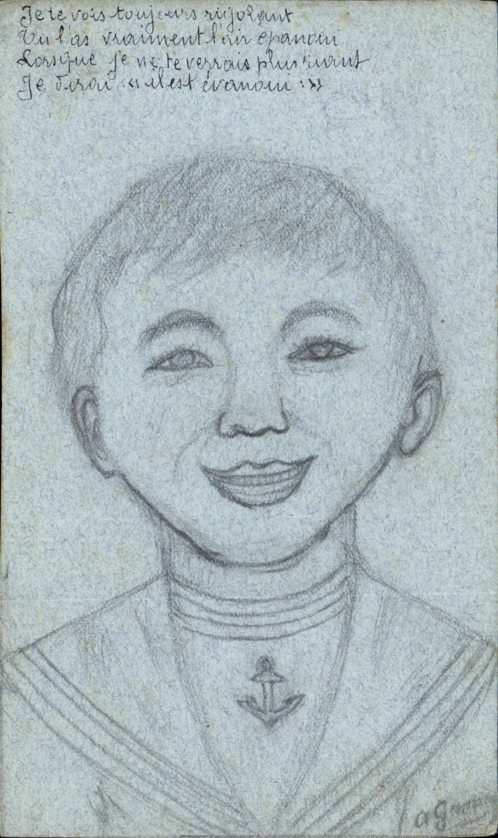 Portrait d'un jeune marin — dessin au crayon — éditeur Vicvellette