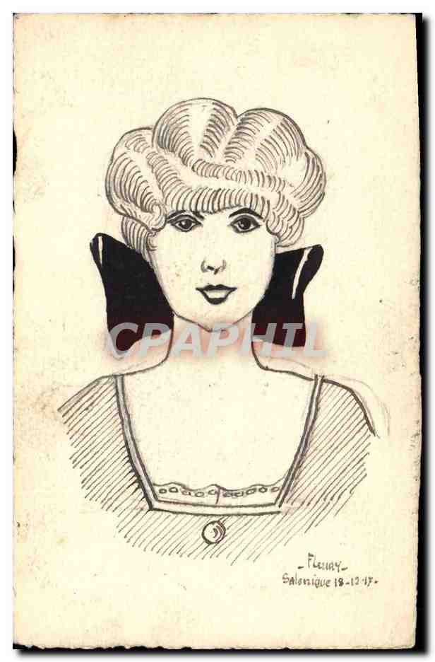 CPA Fantaisie (dessin a la main) Femme Salonique Grece Greece 