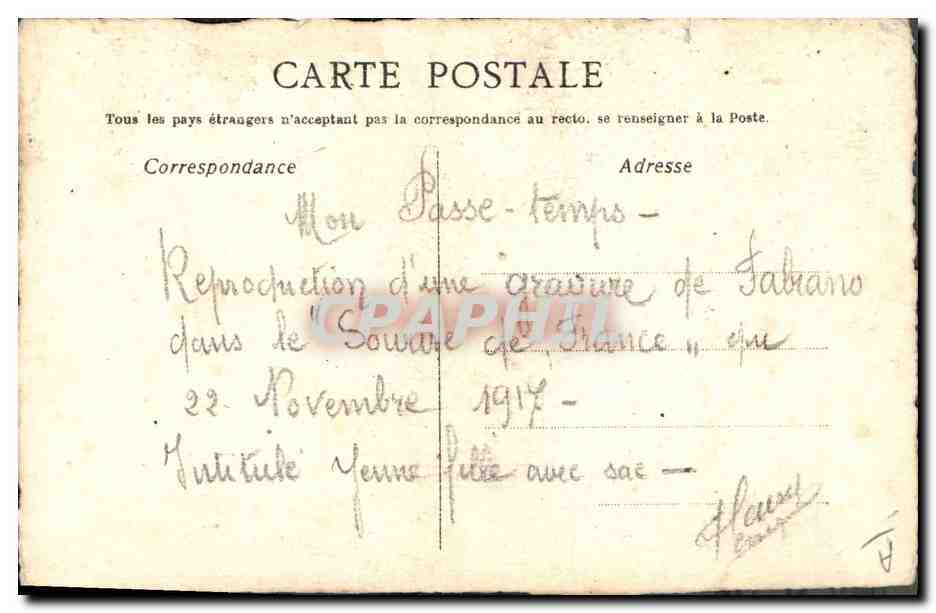 CPA Fantaisie (dessin a la main) Femme Salonique Grece Greece  — Rückseite