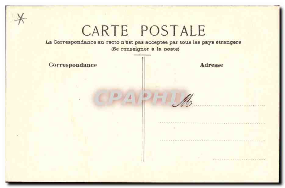 Cygne en vol sur l'eau — dessin au crayon — carte postale anonyme — Rückseite