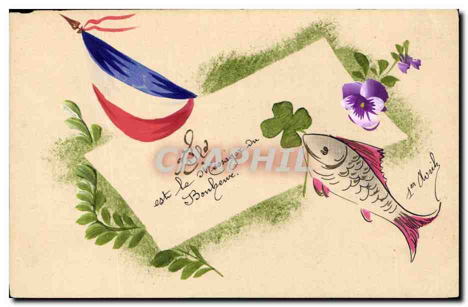 Poisson et trèfle — France — éditeur non visible