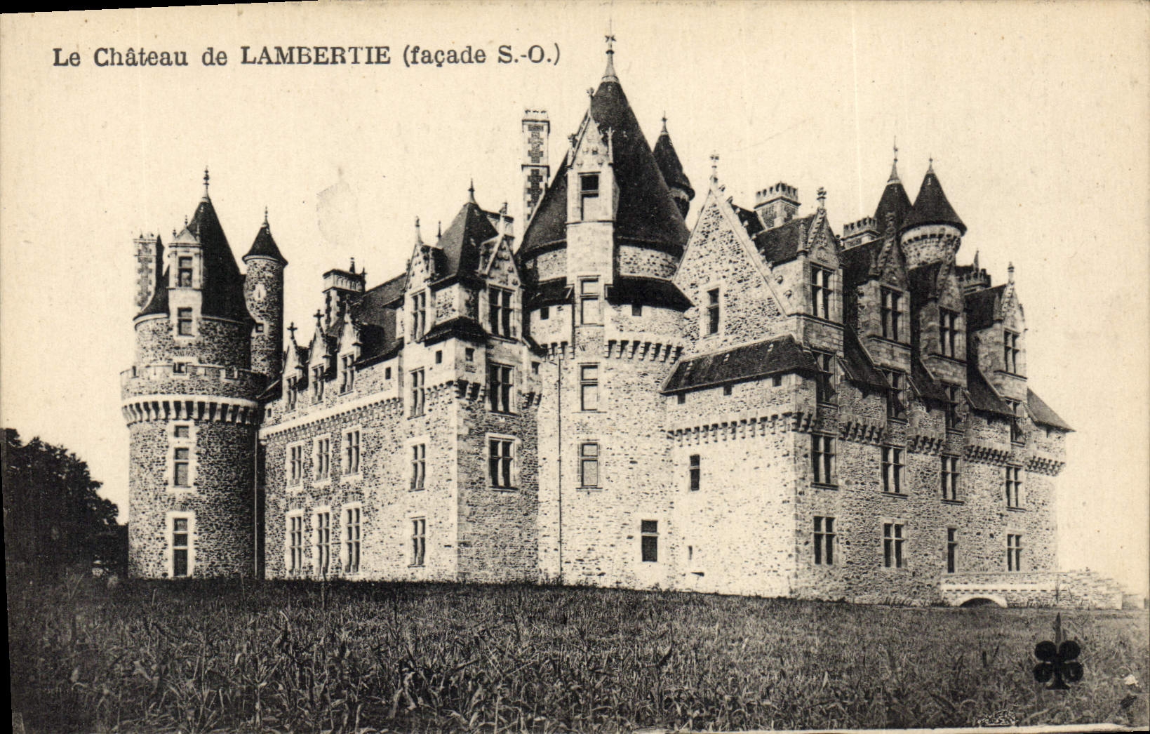 Le Château de LAMBERTIE (façade S.O.) — Éditeur IMPRIMÉ ILLUSTRÉ