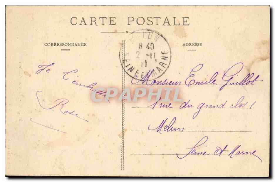 Milly - Porte du Château — Édition Yve Darlot — Verso