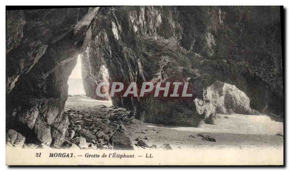 CPA Grotte de l'elephant Morgat Grottes 