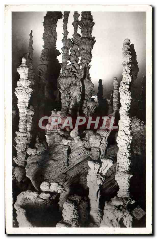 CPA Grotte Grottes Aven d'Orgnac Groupe stalagmitique detail