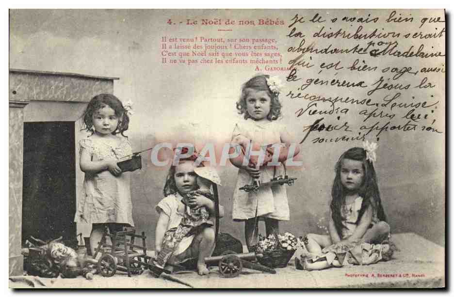 CPA Fantaisie Enfants Le Noel de nos bebes Poupee 
