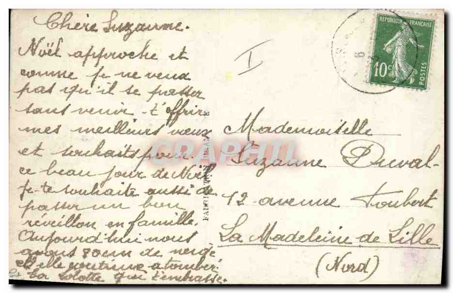 CPA Fantaisie Enfant Noel Poupee  — Rückseite