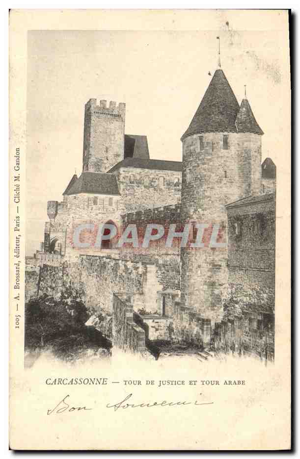 CPA Palais de Justice Carcassonne Tour de justice et Tour Arabe