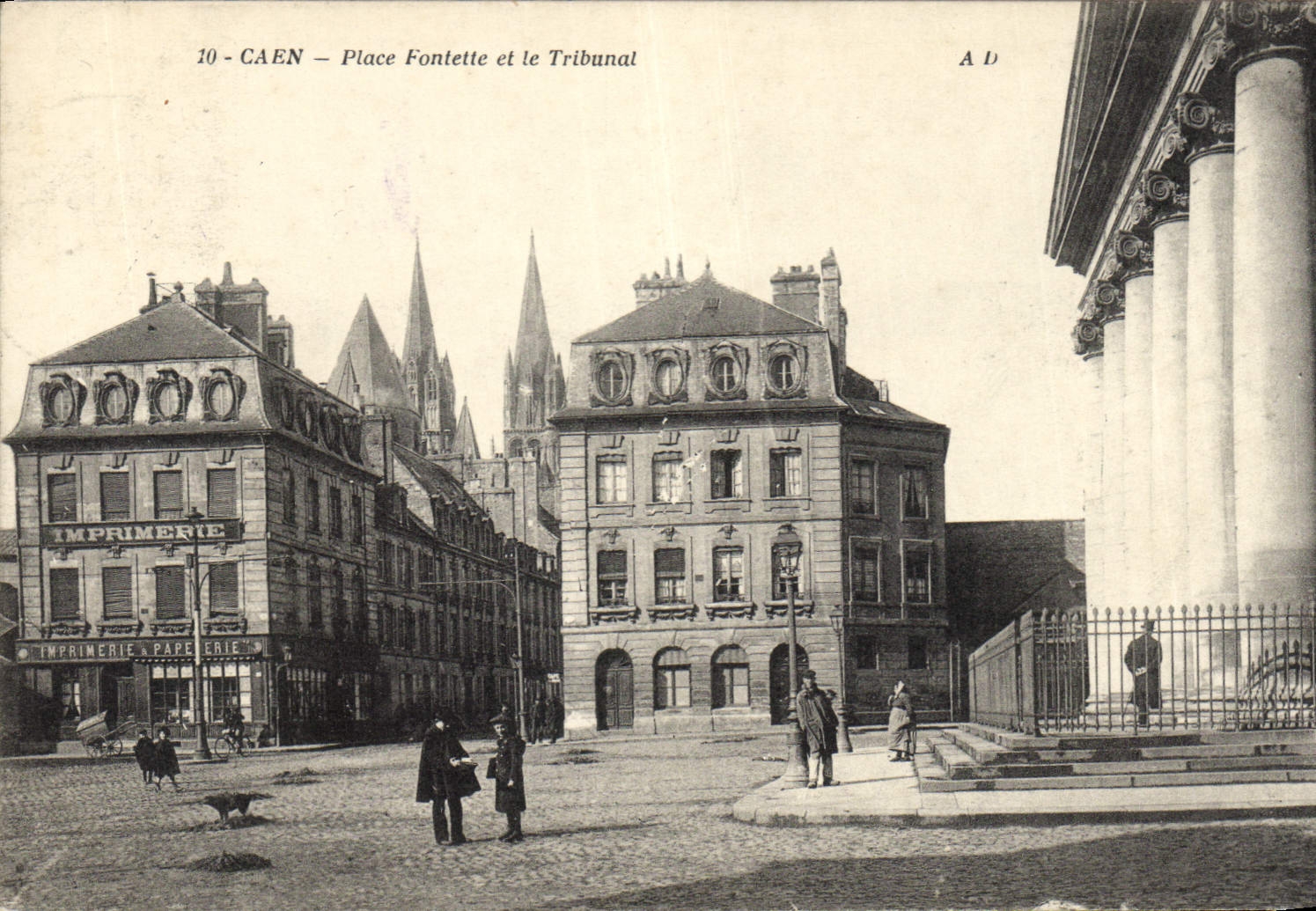 CPA Palais de Justice Caen Place Fontette et le Tribunal