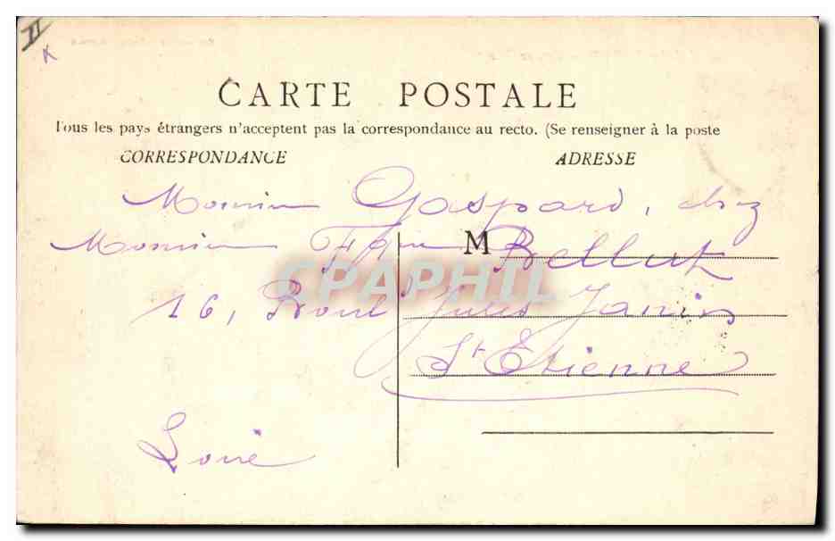 CPA Palais de Justice Chalon sur Saone Square Thevenin — Verso