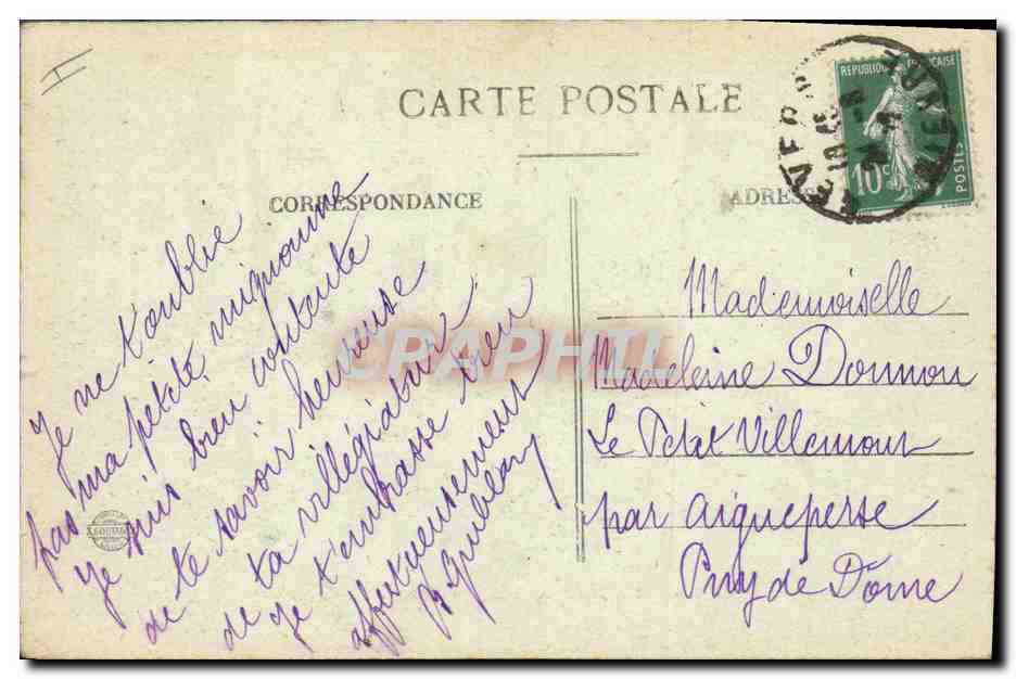 CPA Palais de Justice Chalons sur Saone — Verso