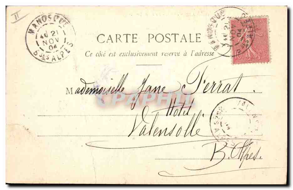 CPA Palais de Justice Carpentras  — Verso