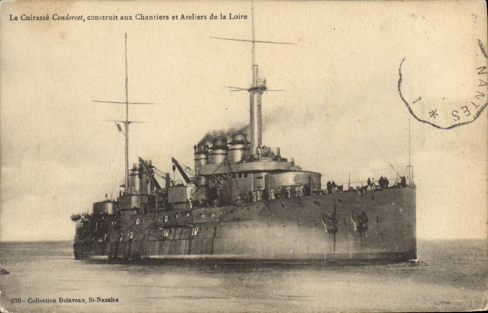 Le Cuirassé Condorcet — construit aux Chantiers et Ateliers de la Loire — Collection Delaveau, St-Nazaire