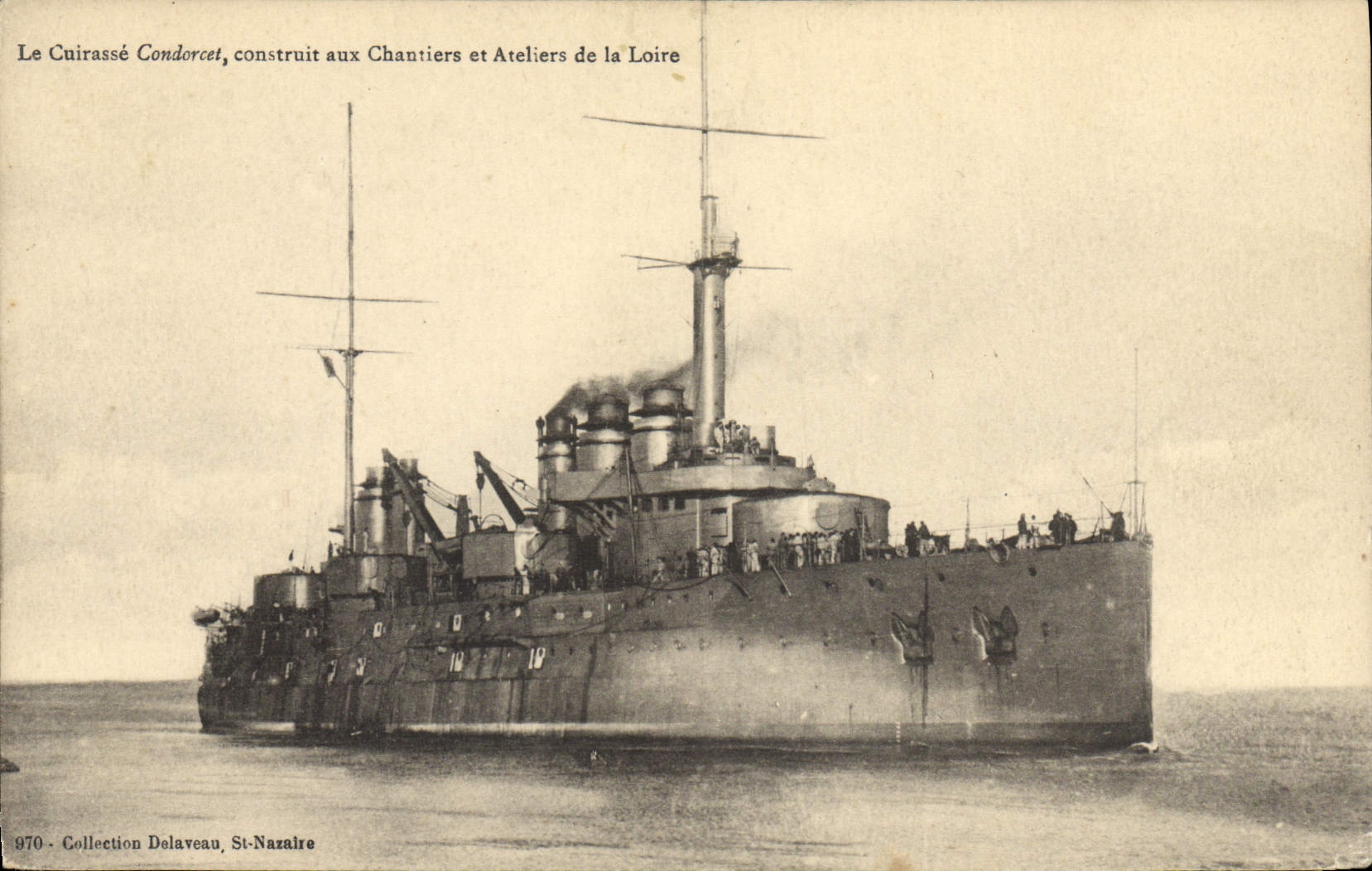 Le Cuirassé Condorcet — construit aux Chantiers et Ateliers de la Loire — Collection Delaveau, St-Nazaire
