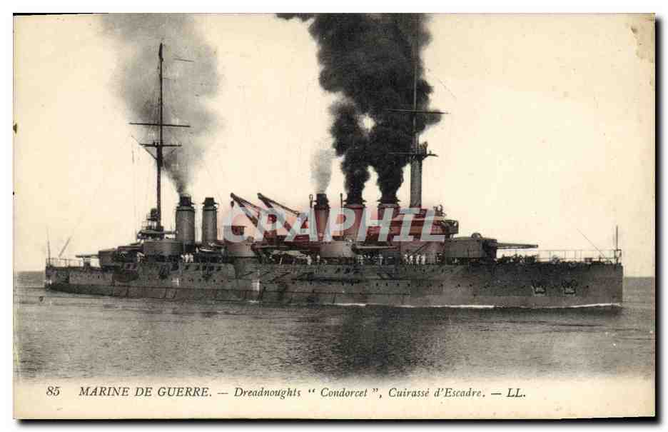 CPA Bateau de Guerre Dreadnoughts Condorcet Cuirasse d'escadre