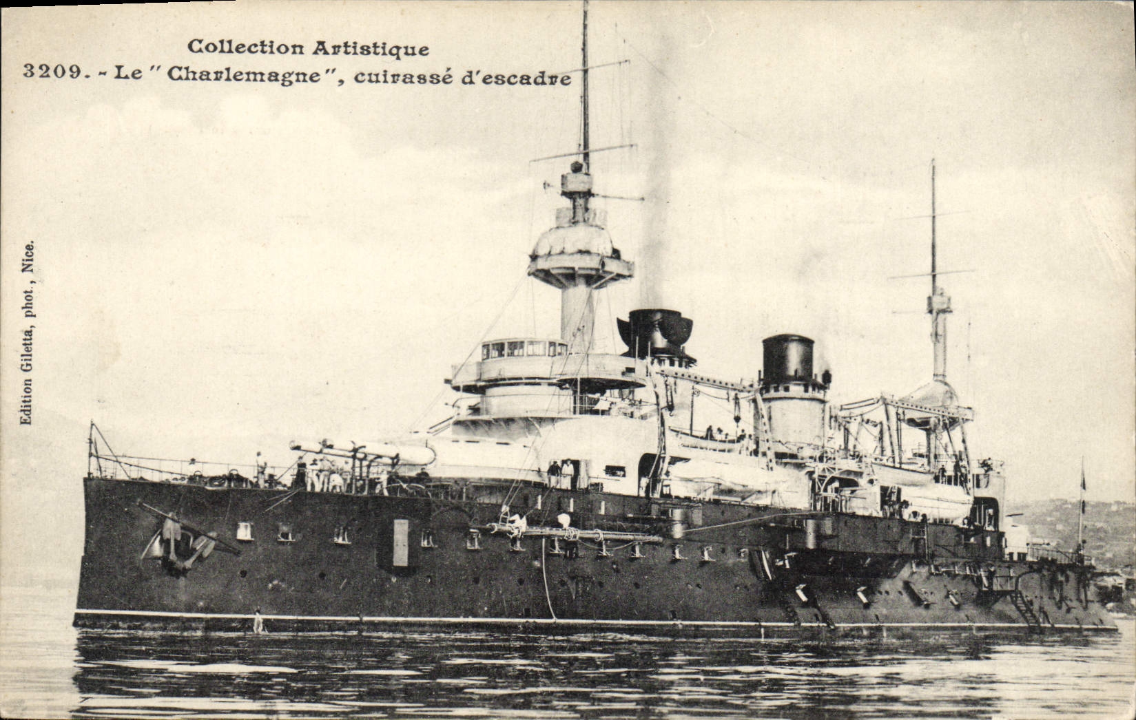 Le "Charlemagne", cuirassé d'escadre — Collection Artistique n°3209 — Édition Giletta, Nice
