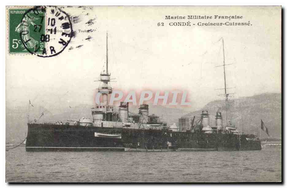 CPA Bateau de Guerre Conde Croiseur Cuirasse