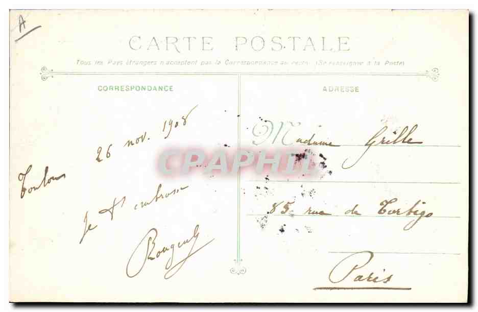CPA Bateau de Guerre Conde Croiseur Cuirasse — Verso