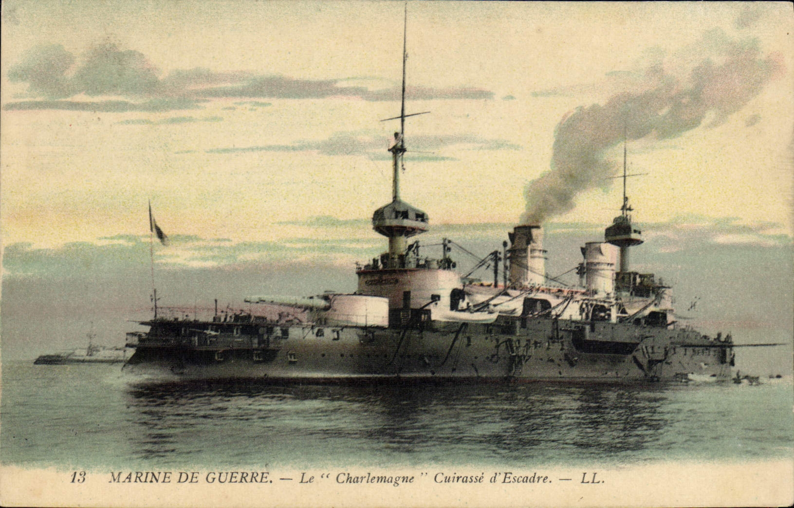 Marine de guerre — Le "Charlemagne" cuirassé d'escadre — LL.