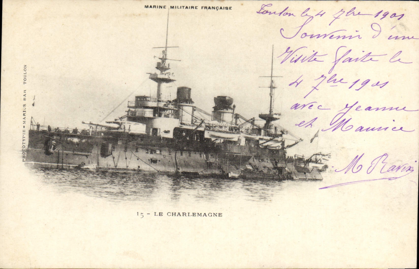 Le Charlemagne — Bateau de guerre français — Phototypie Namilus Bar Toulon, n°15