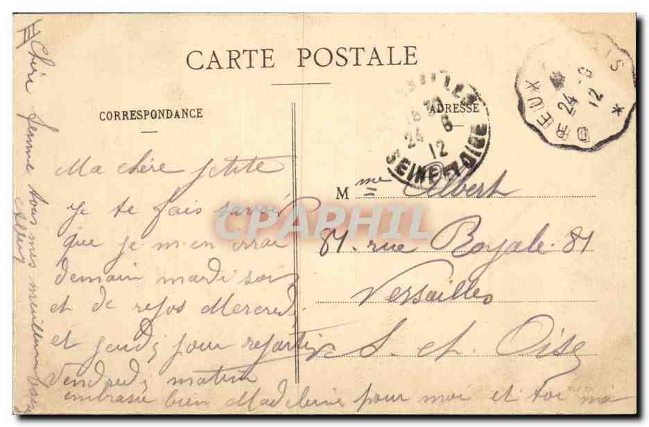 CPA Dreux La Sous Prefecture  — Verso