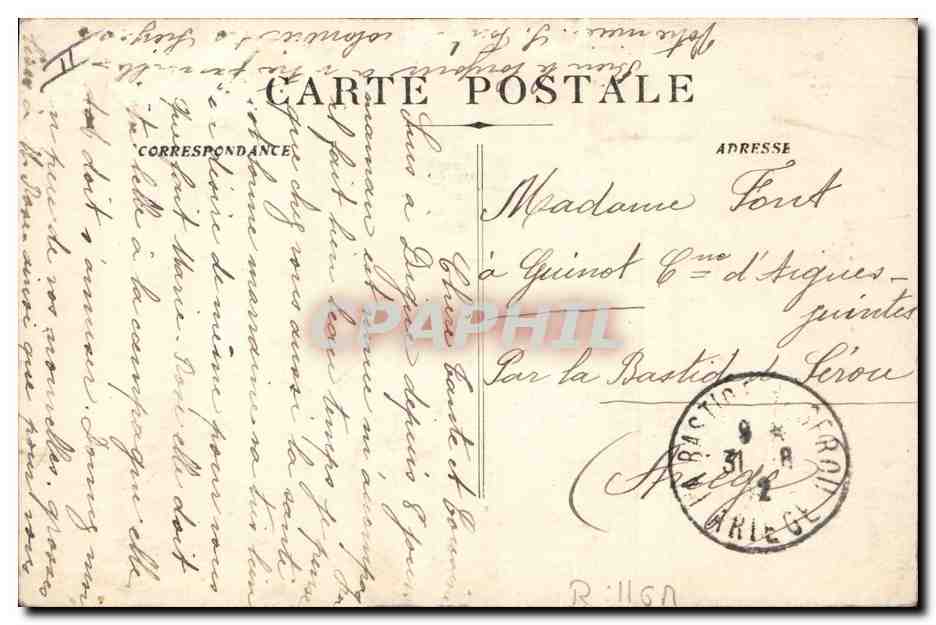 CPA Prefecture Digne — Verso