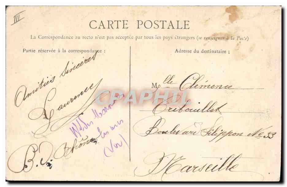 CPA Prefecture Draguignan — Verso