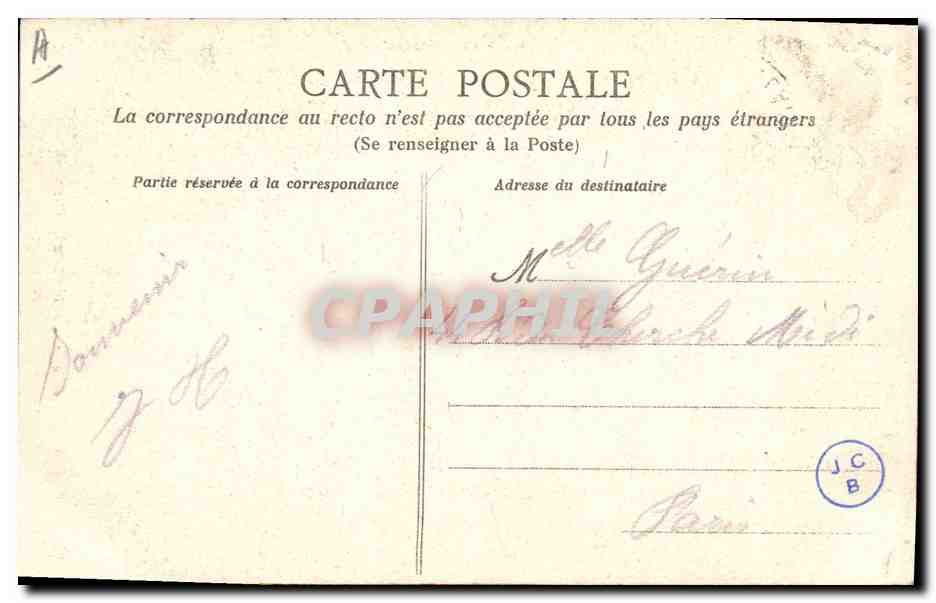 CPA Folklore Costume de Quimperle  — Verso