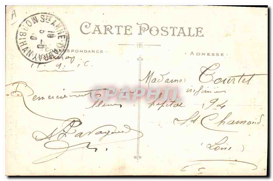 CPA Folklore Jeune fille de Quimperle  — Verso