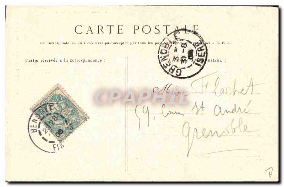 CPA Folklore Jeune homme de Fouesnant — Verso