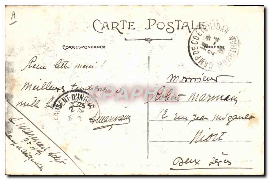 CPA Folklore Breton et Bretonne fumant la pipe — Verso