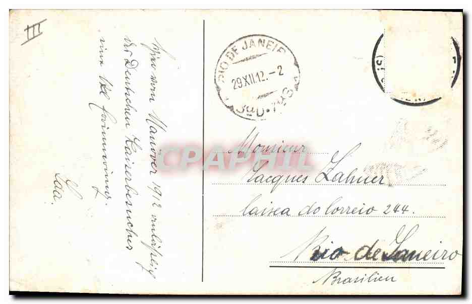 Kaiser Wilhelm II aux manœuvres suisses — Zuerbrinle, n° 1912 — Rückseite