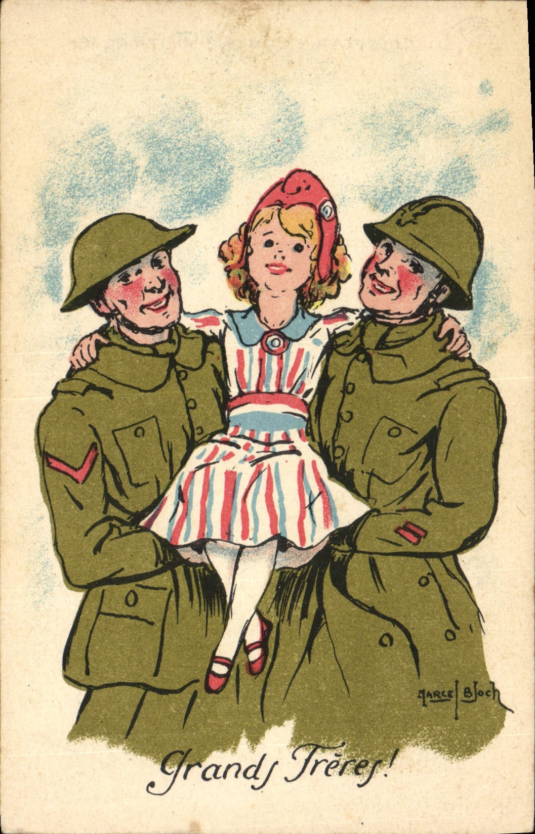 Deux soldats et une petite fille — 'Grand's Frères!' — Garse Bloch