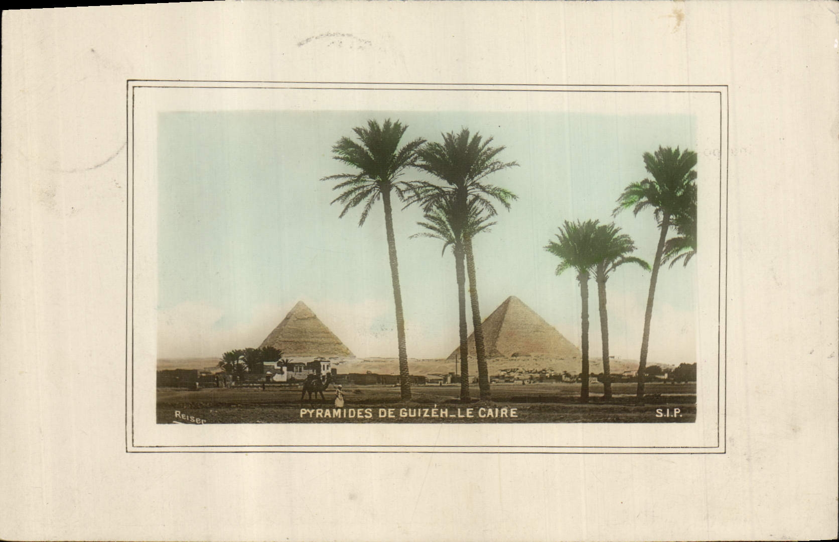 CPA Egypt Egypte Pyramides de Guizeh Le Caire Timbre Mouchon Alexandrie