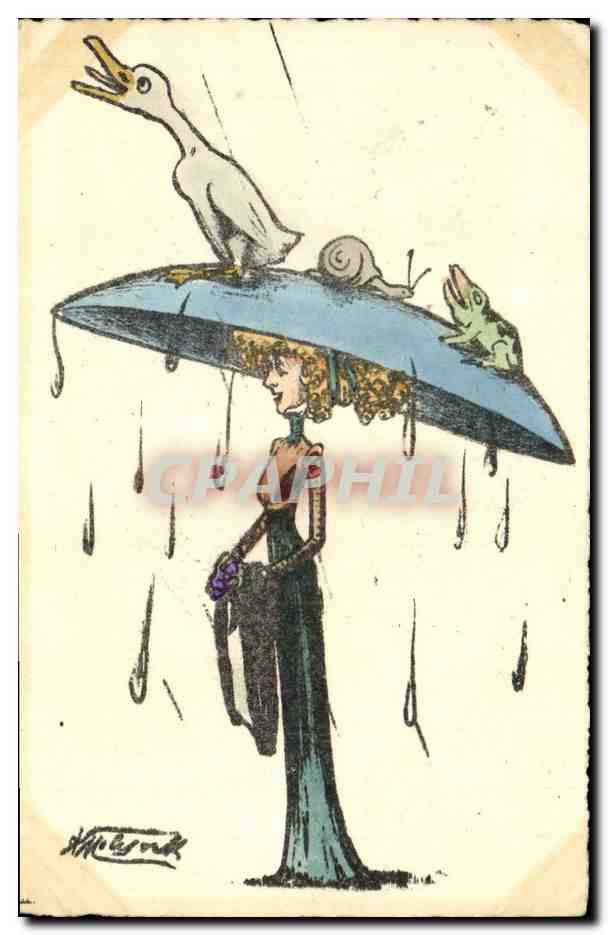 CPA Fantaisie (dessin a la main) Femme