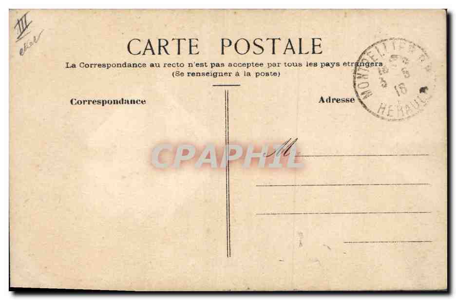 Femme en robe violette et chapeau — 1911 — J. Montpou, n° 1911 — Verso