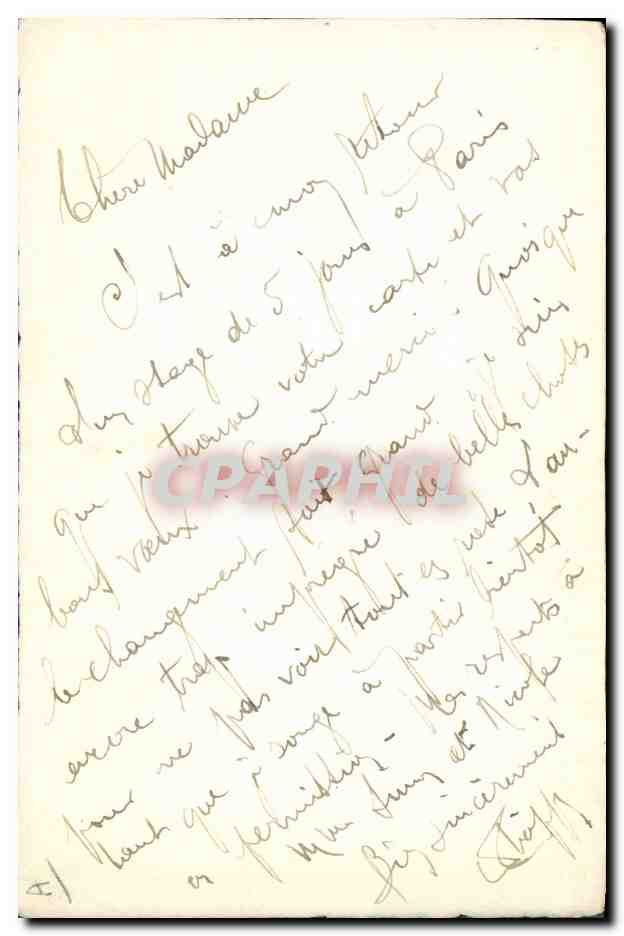 Femme au chapeau rouge — dessin signé Traumber T. Aryony — daté Xbre 16 — Rückseite