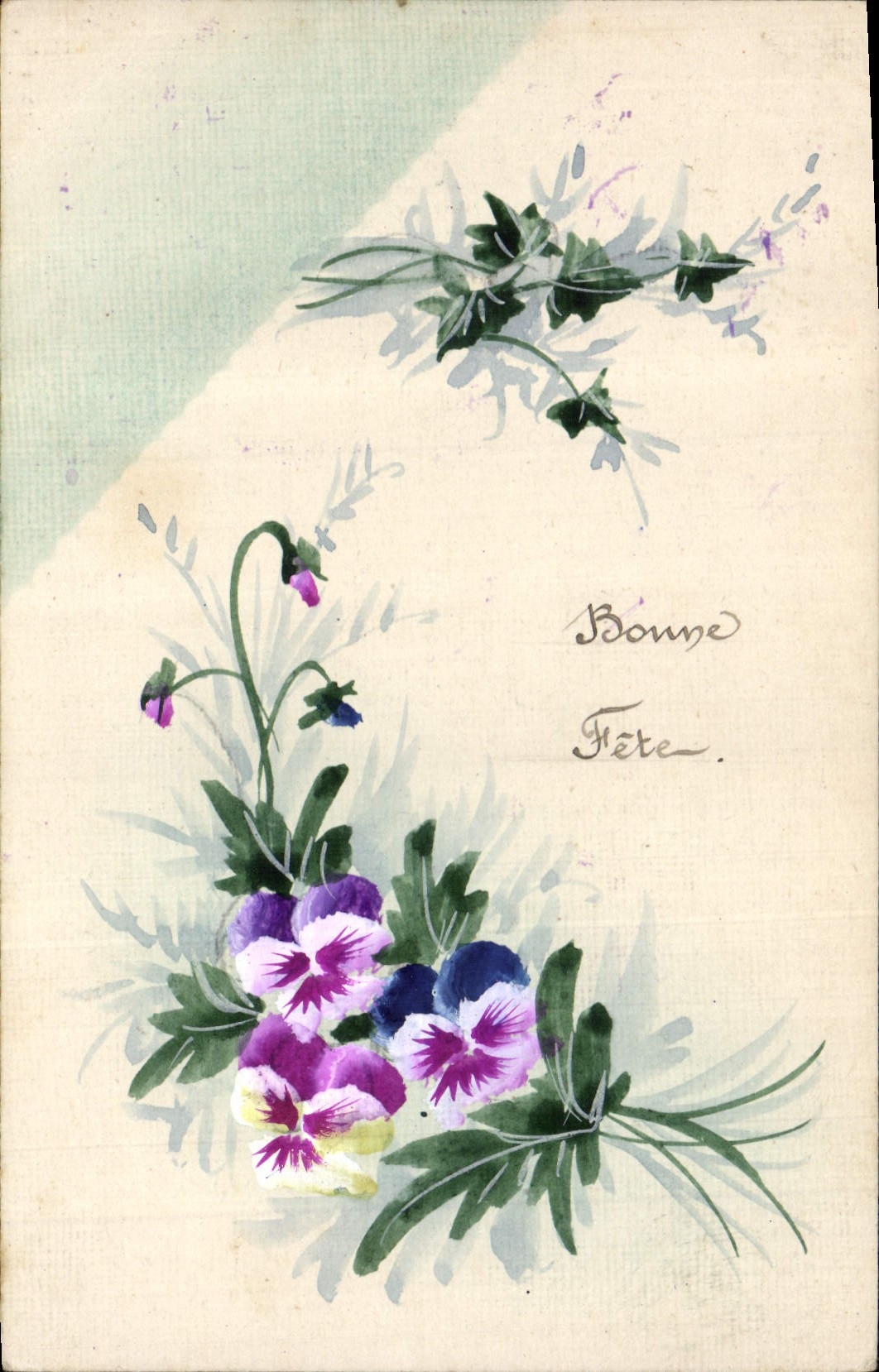 Fleurs de pensées — Bonne Fête — Carte postale