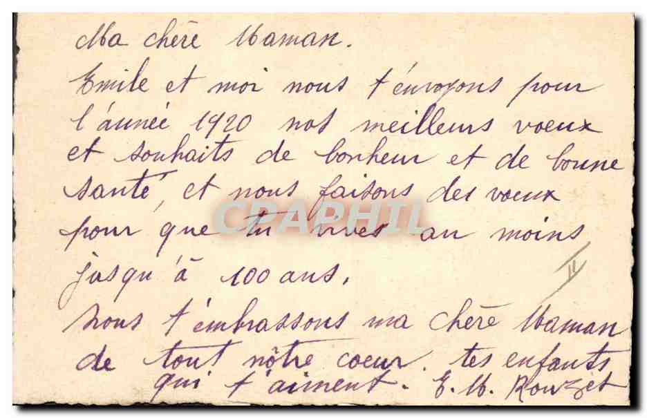 Houx et paysage hivernal — Meilleurs Vœux — Carte postale de Noël — Rückseite