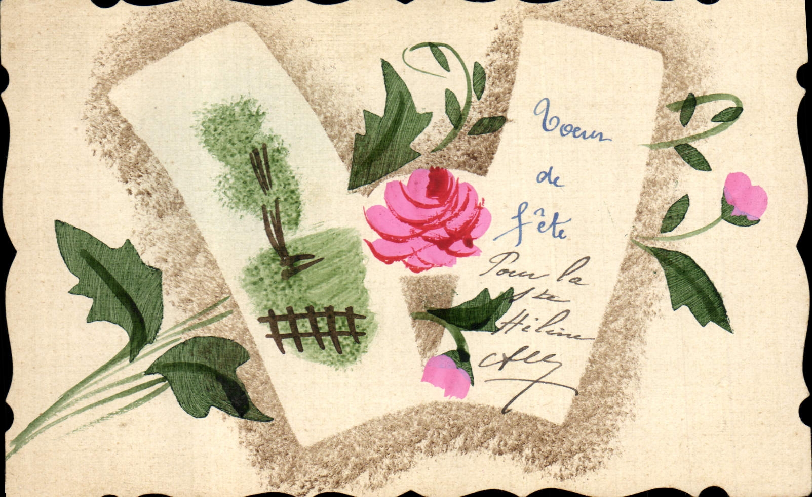 Vœux de fête — Pour la petite Hélène — éditeur non visible